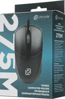 Мышь Оклик 275M черный оптическая 1200dpi USB 3but (412841)