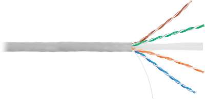Кабель NETLAN U/UTP 4 пары, Кат.6 (Класс E), 250МГц, одножильный, BC (чистая медь), поливинилхлорид, серый, 305м - гарантия 1 год