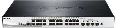 Коммутатор D-Link PROJ Настраиваемый L2+ стекируемый PoE-коммутатор, 24x1000Base-T PoE, 4x10GBase-X SFP+, PoE-бюджет 370 Вт, CLI, консольный порт RJ-45