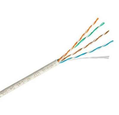 Cabeus UTP-4P-Cat.5e-SOLID-LSZH-WH Кабель витая пара UTP (U/UTP), категория 5e, 4 пары (24 AWG), одножильный, белый, LSZH, нг(А)-HF, (305 м)