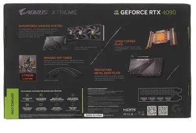 Видеокарта GIGABYTE NVIDIA nVidia GeForce RTX 4090 AORUS XTREME WATERFORCE 24Gb DDR6X PCI-E HDMI, 3DP