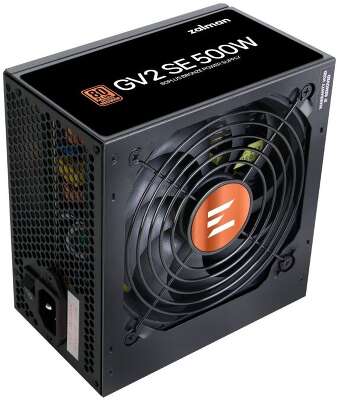 Блок питания ATX 12V Ver2.52 500W 80+Bronze, APFC, 120mm fan, 24pin, 1x4pin,1x8pin, 2xPCI-E, 3xMolex, 6xSATA, GV2 SE 500W, ZM500-GV2SE ZALMAN