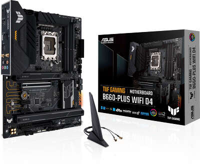 Материнская плата Asus TUF GAMING B660-PLUS WIFI D4 Soc-1700 Intel B660 4xDDR4 ATX AC`97 8ch(7.1) 2.5Gg RAID+HDMI+DP