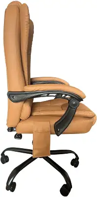 Кресло Cactus CS-CHR-OC05M-BR с вибромассажем бежевый экокожа с подголов. крестов. пластик черный