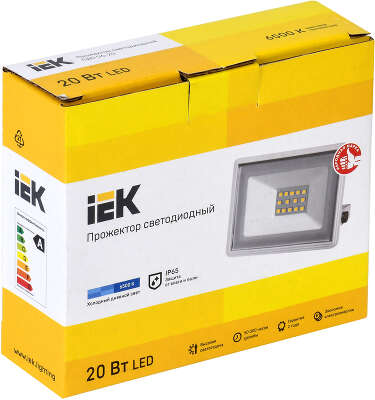 Прожектор уличный IEK СДО светодиодный 20Втбелый (LPDO601-20-65-K01)