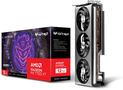 Видеокарта Sapphire AMD Radeon RX 7700 XT NITRO+ Gaming OC 12Gb DDR6 PCI-E 2HDMI, 2DP