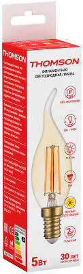 Лампа филам. Thomson Filament TH-B2117 5Вт цок.:E14 свеча 220B 2400K св.свеч.бел.теп. Tail Candle (упак.:1шт)