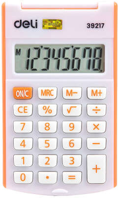 Калькулятор карманный Deli E39217/OR оранжевый 8-разр.
