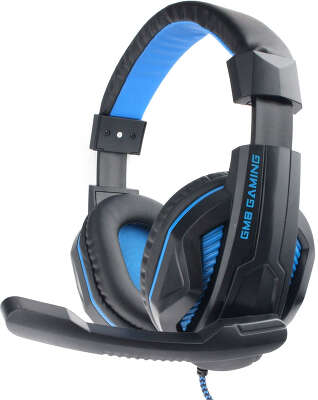 Гарнитура игровая Gembird MHS-G215, черный/синий, регулировка громкости, кабель 2м