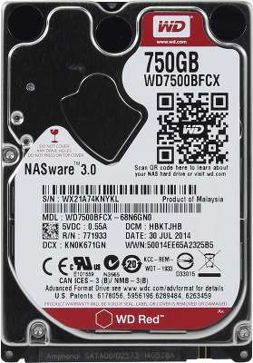 Жесткий диск WD SATA-III 750Gb WD7500BFCX Red (5400rpm) 16Mb 2.5"