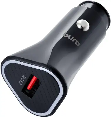 Автомобильное зар./устр. Buro BUCL1 18W 3A (QC) USB-A универсальное черный (BUCL18P100BK)