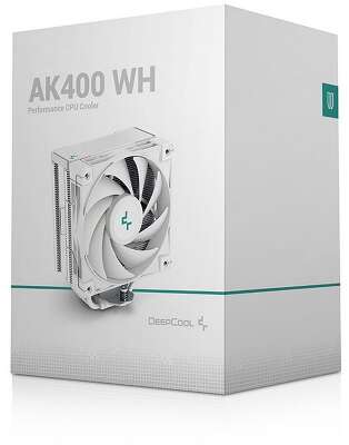 Вентилятор Deepcool AK400 WH (White, Height 155mm, 6mm x 4pcs, Fan 120mm, 500;1850RPM ±10%, < 29 dB(A), 4-pin PWM, TDP 220W, Al+Cu, Screw, Socket AMD AM5/AM4, Intel LGA1700/1200/115x) (R-AK400-WHNNMN-G-1) {18} (727422)