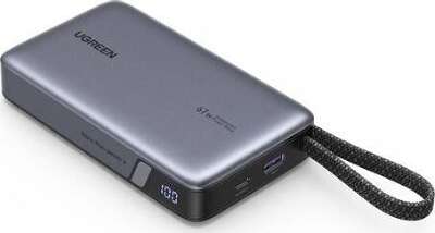 Внешний аккумулятор UGREEN PB550 (55996B) 67W Power Bank 20000 mAh USB-C&USB-A со встроенным кабелем USB-C. Цвет: серый космос