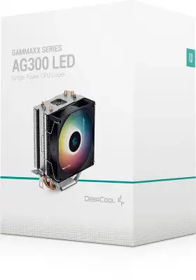 Устройство охлаждения(кулер) Deepcool AG300 LED RGB Soc-AM5/AM4/1200/1700/1851 черный 4-pin 18-31dB Al+Cu 150W 350gr Ret (R-AG300-BKLNMN-G)