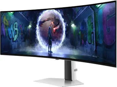 Монитор Samsung 49" Odyssey OLED G9 S49DG932SIXCI серебристый OLED LED 32:9 HDMI матовая HAS 250cd 178гр/178гр 5120x1440 240Hz FreeSync Premium Pro DP USB 12.9кг