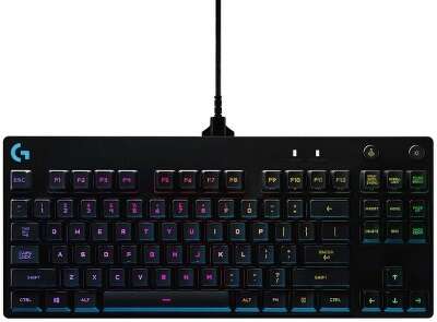 920-009393 Logitech Клавиатура Gaming Pro механическая черный USB оригинальная заводская гравировка RU/LAT
