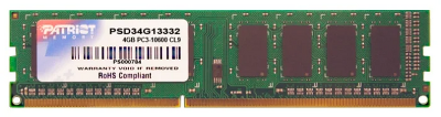 Оперативная память Patriot DDR3 DIMM 4GB 1333MHz CL9 1*4GB 9-9-9-24 1.5V (analog PSD34G133381)