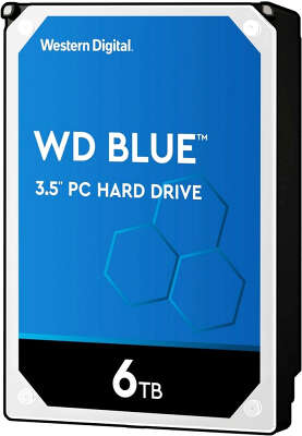 Жесткий диск SATA3 6Tb [WD60EZAZ] Western Digital WD Blue, 5400rpm, 256Mb