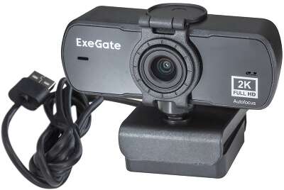 ExeGate Stream C940 Wide 2K AF (4Мп, 2560x1440, 30fps, H.264, автоматический фокус, защитная шторка, широкоугольный 4-линзовый (стекло) объектив 89°, микрофон с шумоподавлением, универсальное креплени
