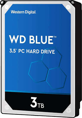 Жесткий диск SATA3 3Tb [WD30EZAZ] (HDD) Western Digital Blue, 5400rpm, 256Mb
