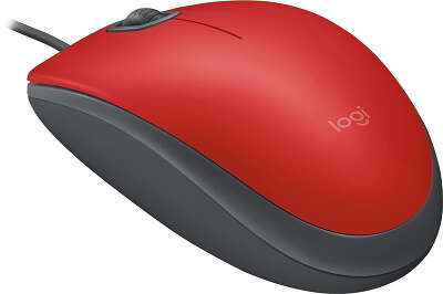 Мышь Logitech M110 Silent красный/черный оптическая 1000dpi USB 2but (910-005501)