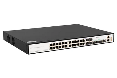 Коммутатор SNR Ethernet коммутатор, 24 порта PoE 10/100/1000Base-T, 4 порта 1/10GBase-X SFP+, L3, (бюджет PoE 370Вт), 220V AC