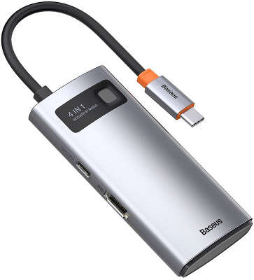 Адаптер Baseus Metal Gleam 4-in-1 Multifunctional USB-C HUB, Grey [CAHUB-CY0G]