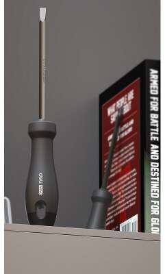 Двухсторонняя отвертка Home Series Black Deli HT1055 SL5+PH1, длина жала 100мм, эксклюзивный дизайн, рукоятка из высококачественного софттач пластика