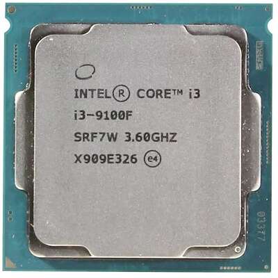 Центральный Процессор Intel Core i3-9100F OEM (Coffee Lake, 14nm, C4/T4, Base 3,60GHz, Turbo 4,20GHz, Without Graphics, L3 6Mb, TDP 65W, S1151) OEM