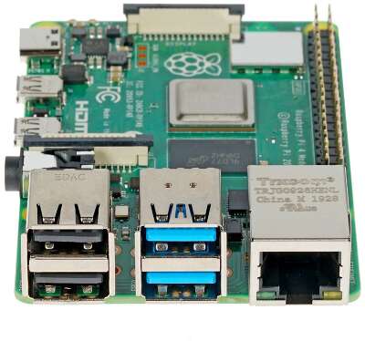 Одноплатный компьютер Raspberry Pi 4 Model B (RA545) Retail, 4GB RAM, Broadcom BCM2711 Quad core Cortex-A72 (ARM v8) 64-bit SoC @ 1.5GHz CPU, WiFi, Bluetooth, 40-pin GPIO, 2x USB 3.0, 2xUSB 2.0,2x micro-HDMI,USB-C 5V Power разъем (RASP4448) (931182)