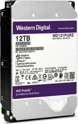 Жесткий диск SATA3 12Tb [WD121PURZ] Western Digital Purple, 7200rpm, 256Mb