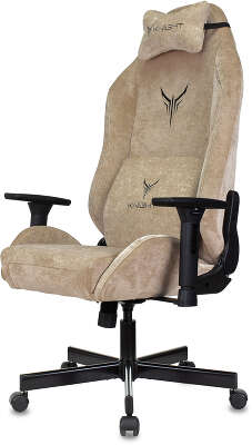 Кресло игровое Knight N1 Fabric бежевый Light-21 с подголов. крестов. металл