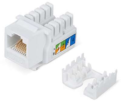 Cabeus KJ-RJ45-Cat.5e-90 Вставка Keystone Jack RJ-45, категория 5e, заделка тип 110, белая