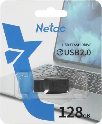 Флеш Диск Netac 128Gb U197 NT03U197N-128G-20BK USB2.0 черный/красный