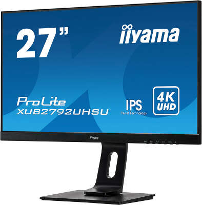 Монитор 27" Iiyama XUB2792UHSU-B1 IPS UHD DVI, HDMI, DP USB-Hub