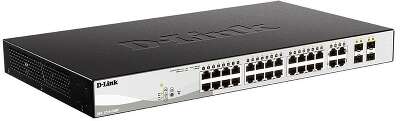 Коммутатор D-Link DGS-1210-28MP/F4A Настраиваемый L2 коммутатор с 24 портами 10/100/1000Base-T и 4 комбо-портами 100/1000Base-T/SFP (24 порта PoE 802.3af/at, PoE-бюджет 370 Вт)