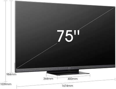 Телевизор QLED Hisense 75" 75U8HQ черный 4K Ultra HD 120Hz DVB-T DVB-T2 DVB-C DVB-S DVB-S2 WiFi Smart TV
