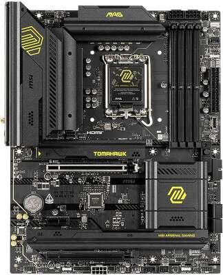 Материнская плата MSI MAG B860 TOMAHAWK WIFI B860, LGA1851, 4*DDR5, 2*PCIEx16, 1*PCIEx1, 3*M.2, 3*TypeC, 4*USB3.2Gen2, 2*USB3.2Gen1, 8*USB2.0, 4*SATA3.0, 5G, Type-C(DP), DP, HDMI, ATX, RTL