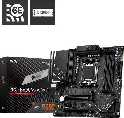 Материнская плата mATX LGAAM5 MSI PRO B650M-A WIFI
