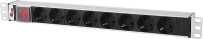 Блок розеток ЦМО Гор блок розеток Rem-10, 1х10A, выкл, 8S, 19", вход C14