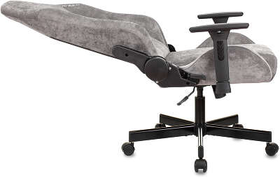 Кресло игровое Knight N1 Fabric серый Light-19 с подголов. крестов. металл