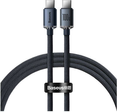 Кабель Baseus Crystal Shine Series 100W USB-C to USB-C, 1.2 м, Black [CAJY000601]