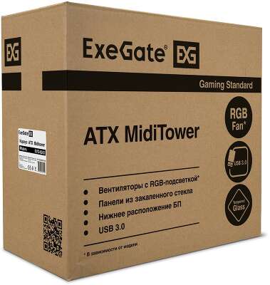 Корпус ExeGate EVO-8243, черный, ATX, Без БП (EX292859RUS)