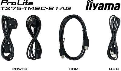 Монитор Iiyama 27" Touch T2754MSC-B1AG черный IPS LED 16:9 HDMI M/M HAS 300cd 178гр/178гр 1920x1080 60Hz VGA FHD USB Touch 6.6кг
