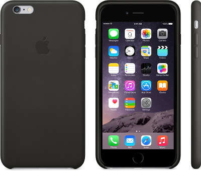 Кожаный чехол для iPhone 6 Plus/6S Plus Apple Leather Case, Black [MGQX2ZM/A]