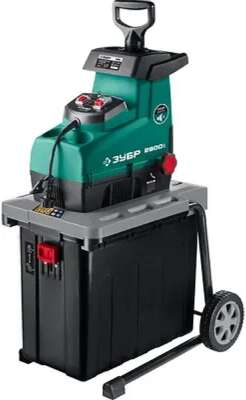 Зубр [ЗИЭ-44-2800] Измельчитель садовый электрический { бесшумный, р/с 44 мм, контейнер 60 л, 2800 Вт }