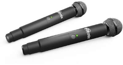 RITMIX RWM-422 black {Частот. хар-ка: 50 Гц-15 кГц, сопротивл: 600 Ом, чувств: -72 дБ, пит микр: 3,7 В, пит прием: 3,7 В, вр раб на 1 зар: до 10ч}