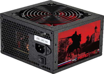 Блок питания Aerocool 775W Retail HERO 775 , ATX v2.3, 80+ Bronze, 12cm red LED fan, Haswell Ready, A.PFC, 4x