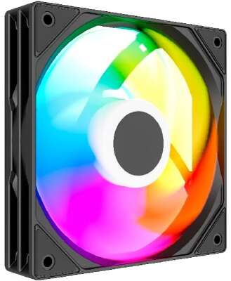 Powercase Вентилятор (M53-12 ARGB) Black 120x120x25mm (PWM, 100шт./кор, 4pin PWM (M+F)+ 3pin ARGB (M+F), 600-1800±10% об/мин) Bulk