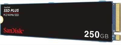 Накопитель SSD SANDISK 250Gb PLUS (M.2 2280 PCI-E Gen3.0 x4, NVMe, R/W 2400/1500MB/s, 40TBW) (SDSSDA3N-250G-G26)